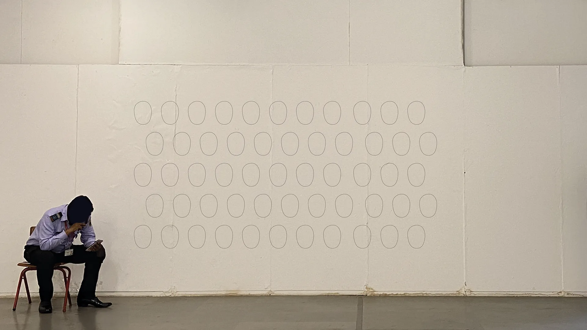 Projection Alignment Test on Design Gallery Wall